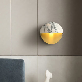 Lunar Marble & Brass Sconce