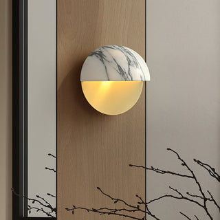 Lunar Marble & Brass Sconce