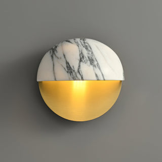 Lunar Marble & Brass Sconce