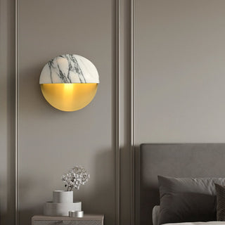 Lunar Marble & Brass Sconce