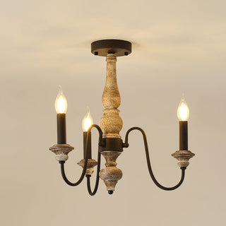Samuelson Modern Distressed Wood Ceiling Light