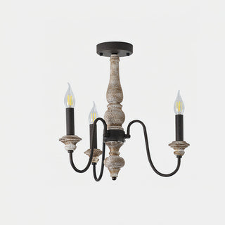 Samuelson Modern Distressed Wood Ceiling Light