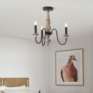 Samuelson Modern Distressed Wood Ceiling Light