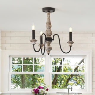 Samuelson Modern Distressed Wood Ceiling Light