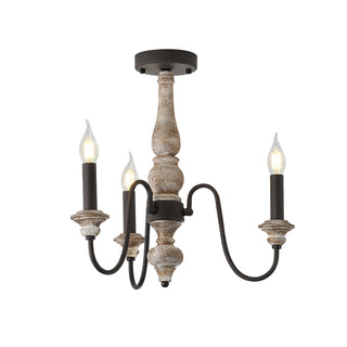 Samuelson Modern Distressed Wood Ceiling Light