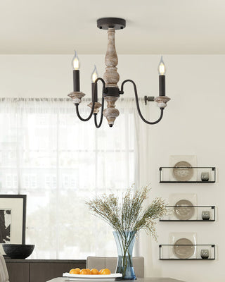 Samuelson Modern Distressed Wood Ceiling Light
