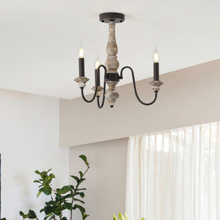 Samuelson Modern Distressed Wood Ceiling Light
