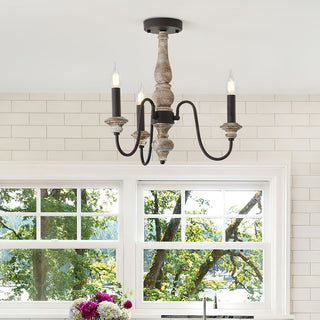 Samuelson Modern Distressed Wood Ceiling Light