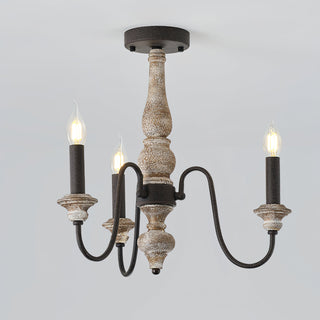Samuelson Modern Distressed Wood Ceiling Light