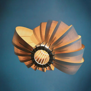 Saturn Ring Oriental Wood Pendant Light