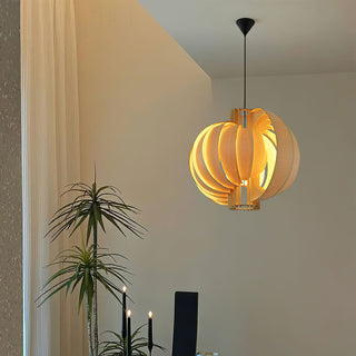 Saturn Ring Oriental Wood Pendant Light