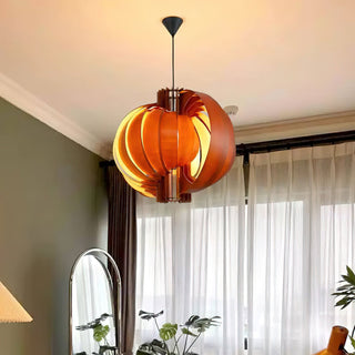 Saturn Ring Oriental Wood Pendant Light