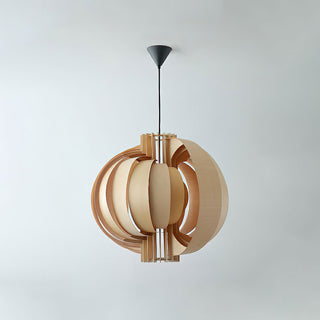 Saturn Ring Oriental Wood Pendant Light