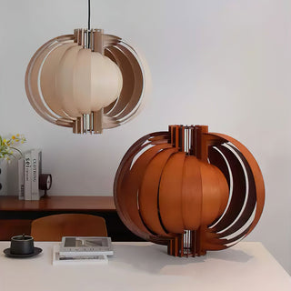 Saturn Ring Oriental Wood Pendant Light