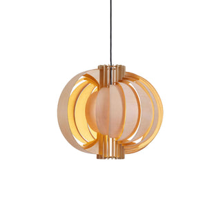 Saturn Ring Oriental Wood Pendant Light
