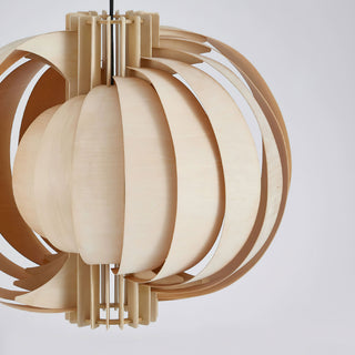 Saturn Ring Oriental Wood Pendant Light