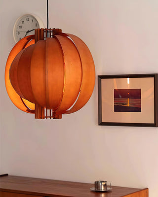 Saturn Ring Oriental Wood Pendant Light