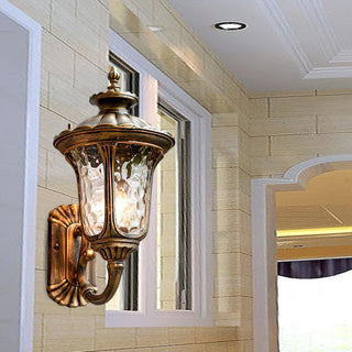 Savannah Vintage Brass Outdoor Wall Light