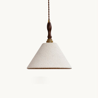 Scarlett Carved Wood Fabric Pendant Light
