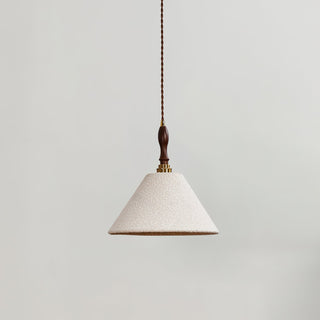 Scarlett Carved Wood Fabric Pendant Light