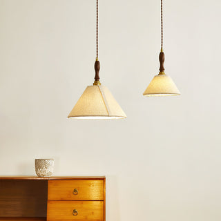 Scarlett Carved Wood Fabric Pendant Light