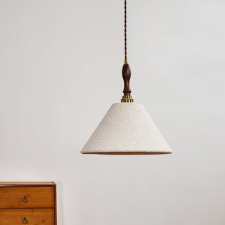 Scarlett Carved Wood Fabric Pendant Light