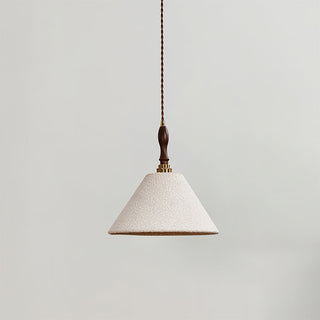 Scarlett Carved Wood Fabric Pendant Light