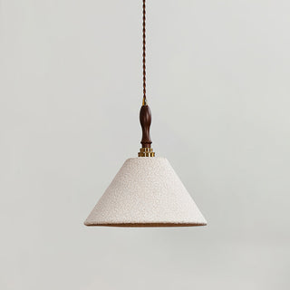 Scarlett Carved Wood Fabric Pendant Light