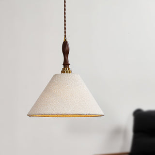 Scarlett Carved Wood Fabric Pendant Light