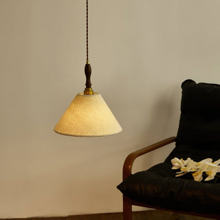 Scarlett Carved Wood Fabric Pendant Light