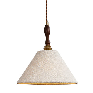 Scarlett Carved Wood Fabric Pendant Light