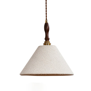 Scarlett Carved Wood Fabric Pendant Light