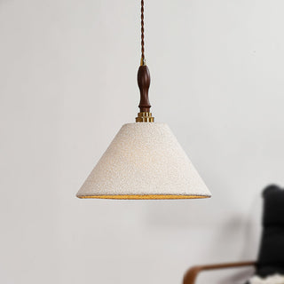 Scarlett Carved Wood Fabric Pendant Light