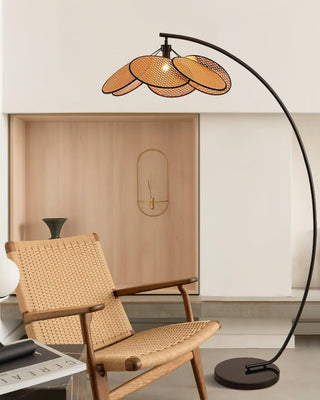 Screen Cannage Contemporary Iron Floor Light