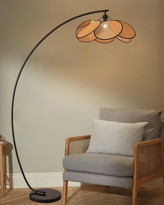 Screen Cannage Contemporary Iron Floor Light
