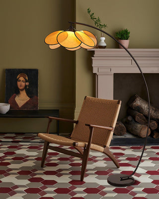 Screen Cannage Contemporary Iron Floor Light