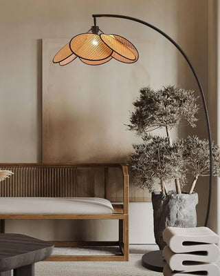 Screen Cannage Contemporary Iron Floor Light