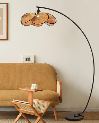 Screen Cannage Contemporary Iron Floor Light