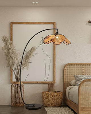 Screen Cannage Contemporary Iron Floor Light