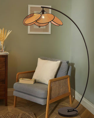Screen Cannage Contemporary Iron Floor Light