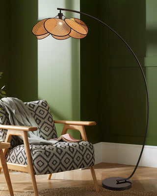 Screen Cannage Contemporary Iron Floor Light