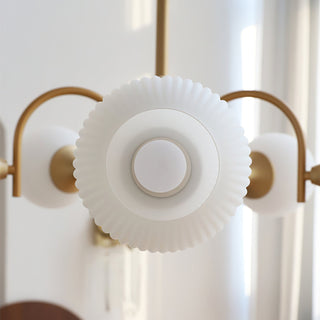 Elric Mid Century Brass Glass Chandelier
