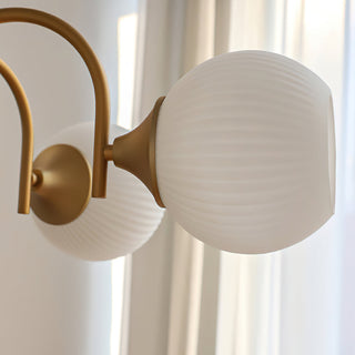 Elric Mid Century Brass Glass Chandelier