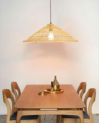 Seaside Oriental Ratten Woven Pendant Light