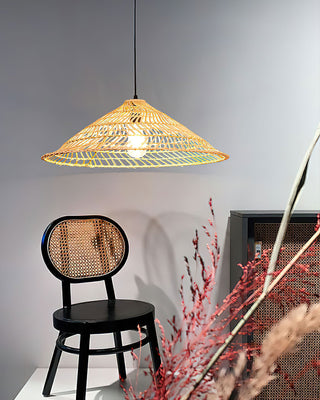 Seaside Oriental Ratten Woven Pendant Light