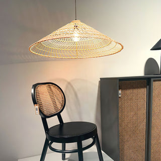 Seaside Oriental Ratten Woven Pendant Light