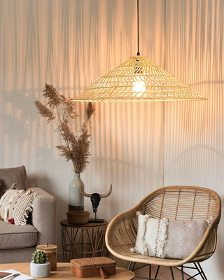 Seaside Oriental Ratten Woven Pendant Light