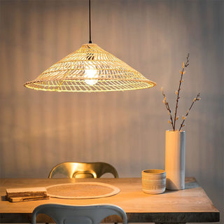 Seaside Oriental Ratten Woven Pendant Light