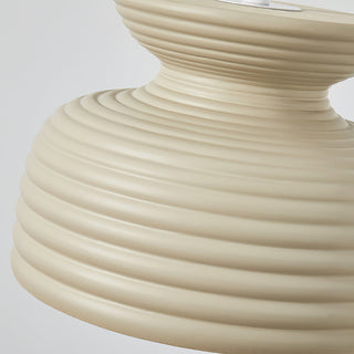 Lila Cream Ribbed Ceramic Pendant Light