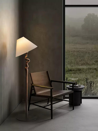Spiralis Organic Wood Floor Lamp